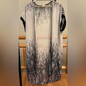 🖤 En Crème Black & White Sheer Duster – Size S